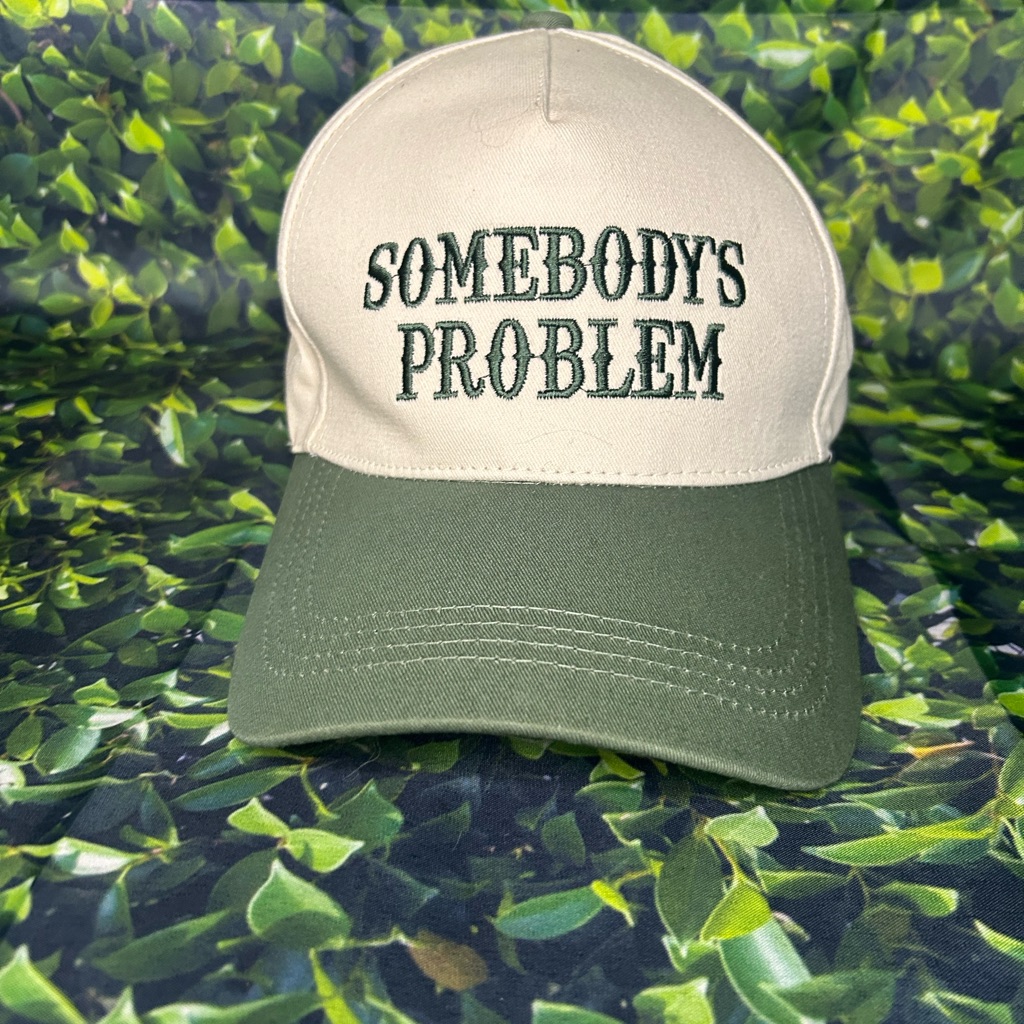 Green And White Embroidered Cap Green And White Embroidered Cap